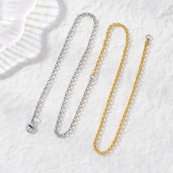 3мм двухцветные 304 ожерелья из нержавеющей стали с цепочкой «роло»