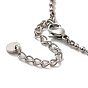 Natural Pearl Round Pendant Necklace with 304 Stainless Steel Ball Chains