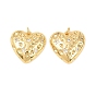 Brass Micro Pave Clear Cubic Zirconia Pendants, Heart Charms, Rack Plating, Long-Lasting Plated, Lead Free & Cadmium Free