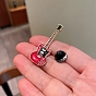 Musical Instruments Guitar Enamel Pin, Golden Alloy Brooch for Backpack Clothes