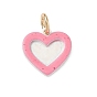 Spray Painted Brass Charms, Heart Charms, Golden