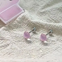 316l Ohrstecker aus chirurgischem Edelstahl und Glas, Runde, Edelstahl Farbe