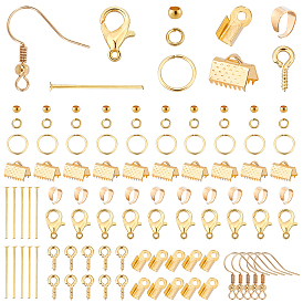 Jewelry Findings Sets, with Brass Earring Hooks, Alloy Lobster Claw Clasps, Iron Snap on Bails & Open Jump Rings