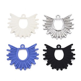 Rack Plating Spray Painted Alloy Pendants, Cadmium Free & Lead Free, Fan