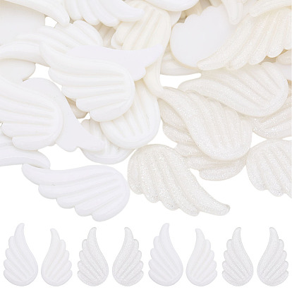 30 пары 2 цвета непрозрачные и полупрозрачные смоляные кабошоны, крыло ангела