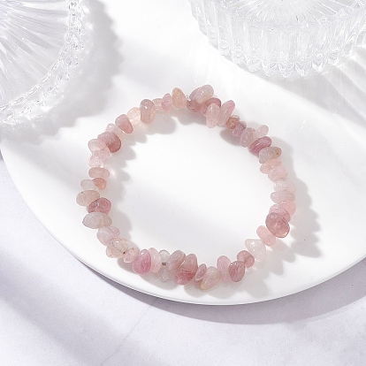 Браслеты из натуральных бусин мадагаскарского розового кварца для женщин