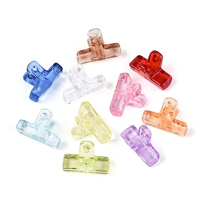 Прозрачные акриловые бусины, клип форма