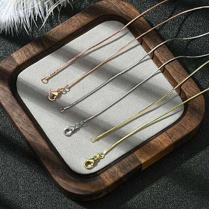 1мм стойка покрытие латунь квадратные змеиные цепи ожерелья для женщин мужчин, без кадмия и без свинца, 901 застежка из нержавеющей стали, долговечный