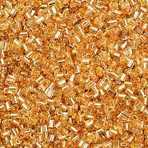 FGB Grade A Glass Seed Beads, Hexagon(Two Cut), Silver Lined, 2x1.5~2mm, Hole: 0.5mm, about 21000pcs/bag