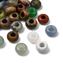 Gemstone European Beads, Large Hole Beads, Rondelle