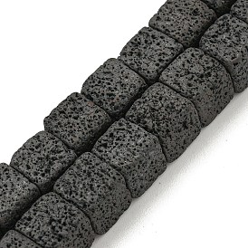 Natural Lava Rock Beads Strands, Cube