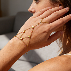 304 Браслеты из нержавеющей стали с кольцевыми звеньями, браслеты-цепочки для женщин, сердце