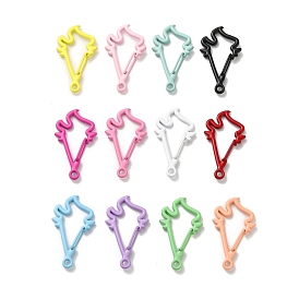 Spray Painted Alloy Locking Carabiner, Key Snap Hook Clasps for Keychains, Bird