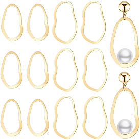 16шт 2 латунные соединительные кольца, без свинца, без кадмии и без никеля, волнистые овальные