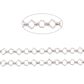 304 Stainless Steel Rhombus & Sun Link Chain, Unwelded