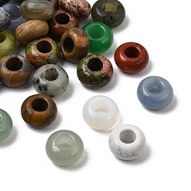 Драгоценный камень европейского бисера, бусины с большим отверстием, рондель