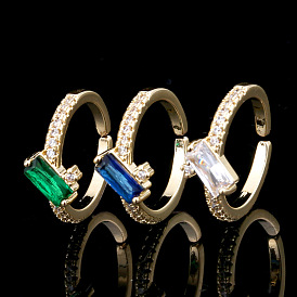 Copper Gold-Plated Micro Inlaid Zircon Stone Women's Fashion Ring - Personalized, Versatile