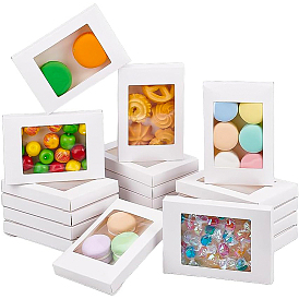 Faltbare kreative Kraftpapierbox, Geschenkboxen für die Hochzeit, Gunst-Box, Geschenkbox aus Papier, mit klarem Fenster, Rechteck