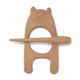 Broches en bois d'ours, chandail écharpe boucle broche