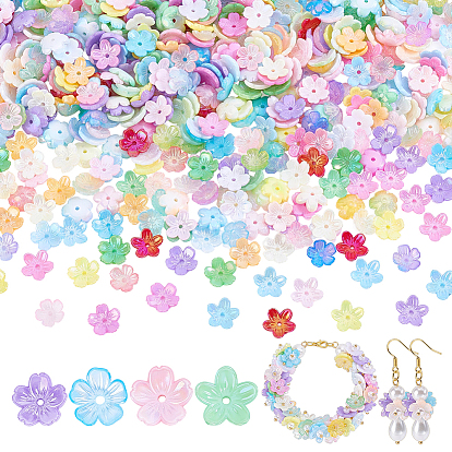 250pcs 4styles capuchons de perles acryliques, fleur