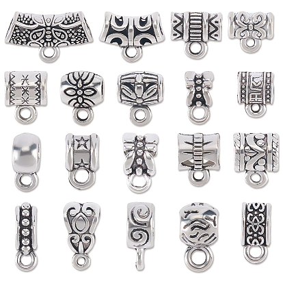 190 pcs 19 styles bélières en alliage de style tibétain