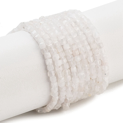 Бусины из натурального радужного лунного камня, граненый стол, вырезанный куб