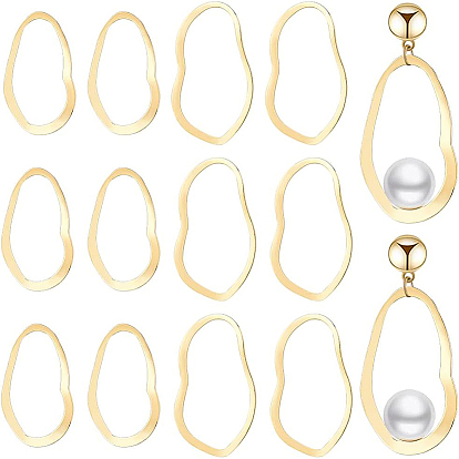 16шт 2 латунные соединительные кольца, без свинца, без кадмии и без никеля, волнистые овальные