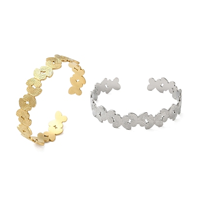 304 женские браслеты с открытой манжетой-бабочкой из нержавеющей стали