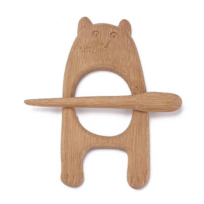 Broches en bois d'ours, chandail écharpe boucle broche
