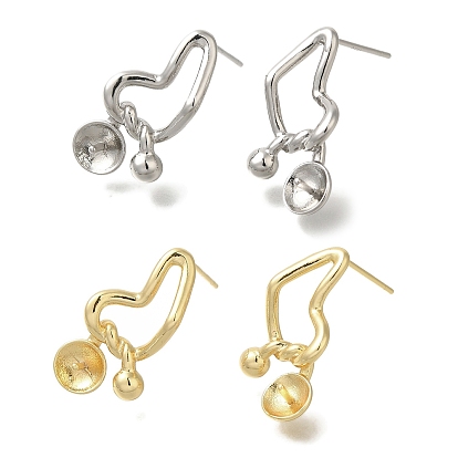 Изделия из латуни, с 925 иглой из стерлингового серебра, за половину пробурено бисера, без кадмия, без никеля и без свинца, сердце