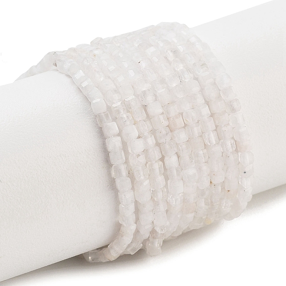 Бусины из натурального радужного лунного камня, граненый стол, вырезанный куб