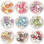 90cs 9 Colors Large Hole Resin European Beads, with Platinum Brass Double Cores, Rondelle
