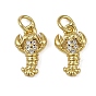 Латунные микро проложить кубического циркония подвески, омары-талисманы, долговечный, без кадмия и без свинца, стойки покрытие, с целью перехода в кольце