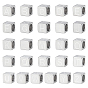 26Pcs 26 Styles 304 Stainless Steel European Beads, Large Hole Beads, Cube with Letter