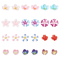 24pcs 12 perles en plastique de style, fleur