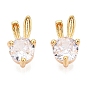 Латунные микропаве прозрачные кубические циркониевые подвески, кролик