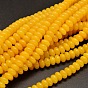 Dyed Natural Malaysia Jade Rondelle Bead Strands, Imitated Yellow Jade