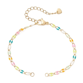 3 изготовление браслета-цепочки из латуни с цветной эмалью, с 304 концевыми цепями из нержавеющей стали