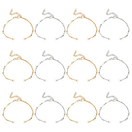 12 шт. 2 цвета 304 изготовление браслета-цепочки из нержавеющей стали, с карабин-лобстерами 