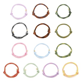 Браслеты из нейлонового шнура, с латунной фурнитурой , золотые, долговечный, стойки покрытие