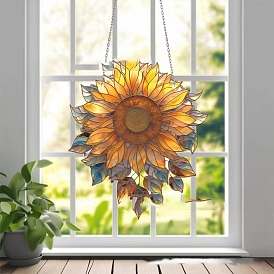 Artificial Flowers Acrylic Window Hangings, for Window Suncatcher Indoor Decor