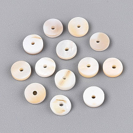 Естественных пресноводных стеклянные бусы, диск, Heishi бусы