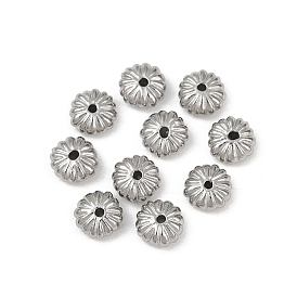 304 из нержавеющей стали бусы, полированный, цветок, анти-тускнение