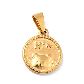 Вакуумное покрытие pvd 304 подвески из нержавеющей стали, с 201 защелкой из нержавеющей стали на поручнях, плоские круглые с медведем