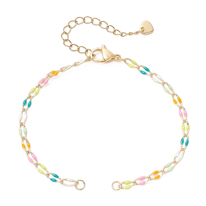 3 изготовление браслета-цепочки из латуни с цветной эмалью, с 304 концевыми цепями из нержавеющей стали