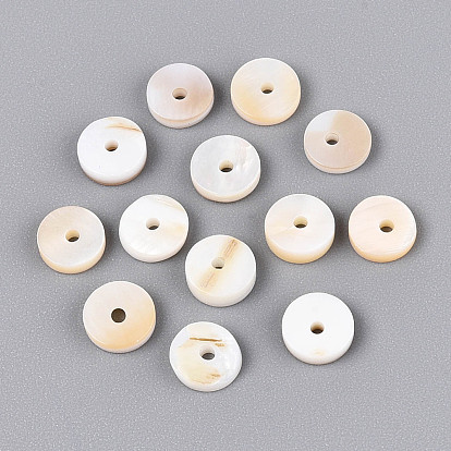 Естественных пресноводных стеклянные бусы, диск, Heishi бусы