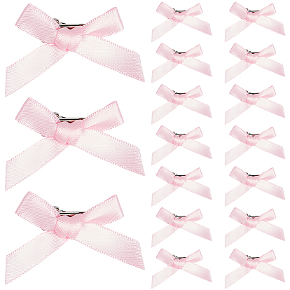 60шт. ленточные бантики-заколки для волос типа «крокодил», с железной заколкой для волос