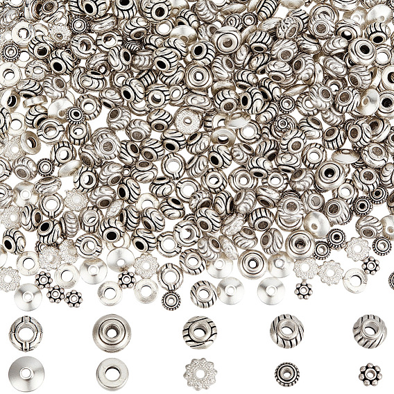 500 шт 10 стили бусины из сплава в тибетском стиле, без кадмия и без свинца, разнообразные