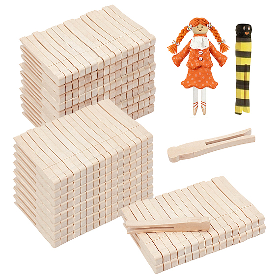 350шт. деревянных плоских зажимов для рукоделия