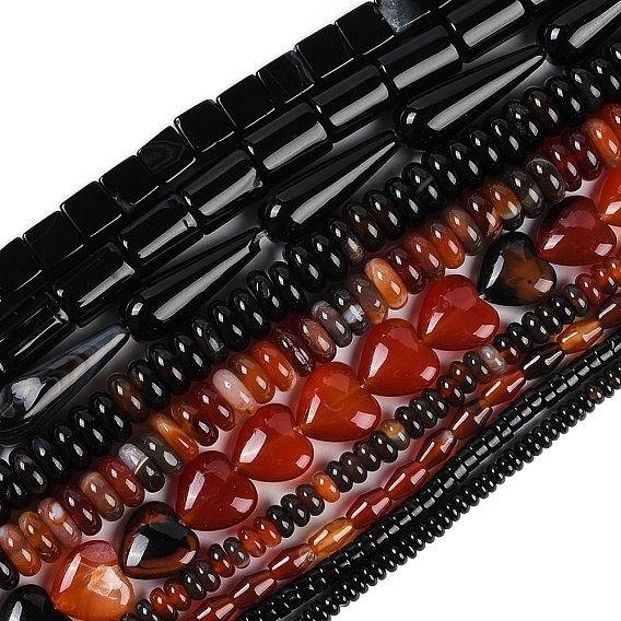 Природный агат бисер нитей, окрашенная и подогревом, разнообразные